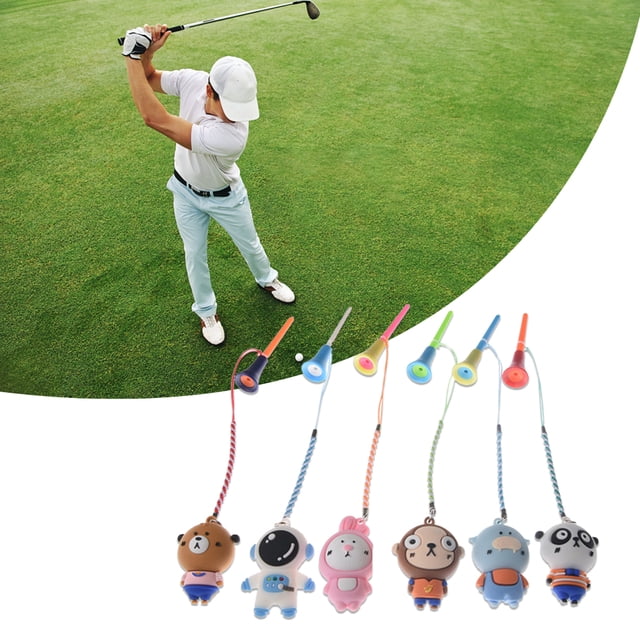Colgador de tee de Golf de 6 uds Anillo de tee de Golf antipérdida de plástico de dibujos animados con soporte para tee de Golf con correa ANGGREK Otros
