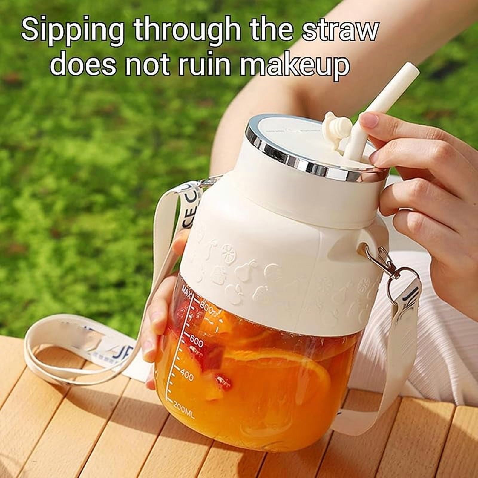Mizuka Mini Blender, 800ml Mizuka Hand Blender, No Filter Required | Wireless | One Cup with Straw and hook, USB-C Rechargeable, Dishwasher Safe, Portable for Travel and Carrying (White)