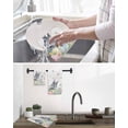 thumbnail image 5 of Easter Kitchen Dish Towels for Drying Dishes Set of 2, Spring Rustic Botanical Floral Rabbit Eggs Leaves Waffle Weave Microfiber Hand Tea Bathroom Towels Quick Dry & Absorbent Towel 12x12, 5 of 7