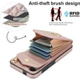 thumbnail image 3 of Phone Case for Samsung Galaxy S24 Plus S24+ 5G Wallet Cover with Tempered Glass Screen Protector and Wrist Strap Ring RFID Blocking Card Holder Slot Cell S24plus 24S + S 24 24+ Women Rose Gold, 3 of 12