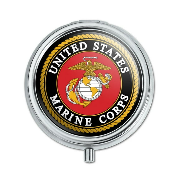 Marines USMC Emblem Black Yellow Red Officially Licensed Pill Case Trinket Gift Box