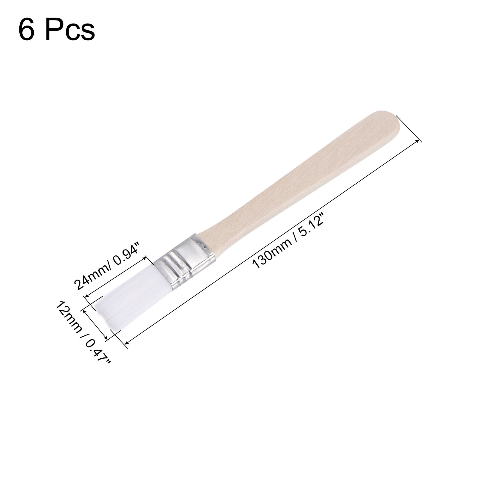 Unique Bargains Natural Bristle with Wood Handle Tool Width Small Paint Brush White 0.5"