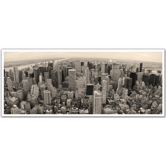 JP London PAN5002 uStrip New York City Panoramic Sunset 48" x 19.75" Wallpaper