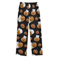 thumbnail image 2 of Pumpkin and Kitten Pattern Pajama Pants Soft Lightweight Lounge Pants Bottoms Sleep Pants Warm Comfy, 2 of 9