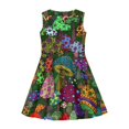 thumbnail image 3 of Renewold Hippie Mushroom Sleeveless Dress for Kids 5-6 Years Novelty Summer Tank Dresses Girls Knee Length Playwear Outfits Breathable Skater Dresses, 3 of 5
