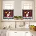 thumbnail image 2 of 24 Inch Long Tier Curtains for Kitchen, Chef Food Lattice Bathroom Window Curtains Rod Pocket Short Curtains Window Treatment Tiers for Living Room Farmhouse 2 Panels, 2 of 5