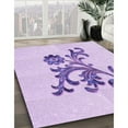 thumbnail image 3 of Ahgly Company Machine Washable Indoor Rectangle Transitional Purple Area Rugs, 5' x 7', 3 of 7