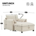 thumbnail image 2 of 38" Oversized Single Chair with Storage Ottoman, USB & Type-C Charger, Phone Holder, Accent Chair for Living Room or Bedroom,Beige, 2 of 9