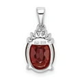 thumbnail image 5 of Auriga Fine Jewelry 925 Sterling Silver Rhodium Garnet & Diamond Pendant for Women (L-17mm, W-8mm), 5 of 6