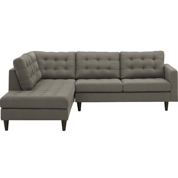 Modern Contemporary Urban Design Living Room Lounge Club Lobby Sectional Sofa, Fabric, Grey Gray