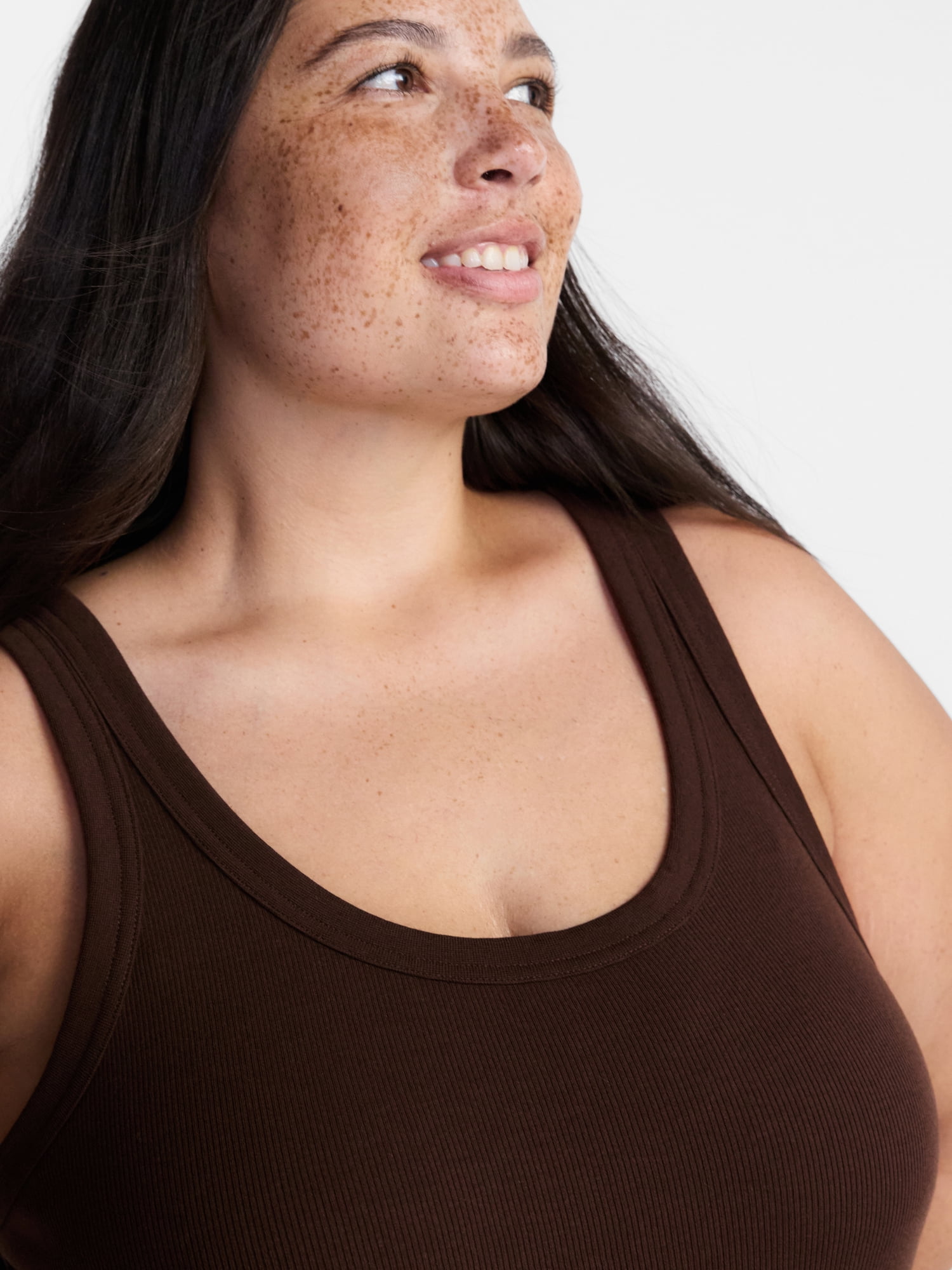 Terra & Sky Women's Plus Sleeveless Ribbed Scoop Neck Tank Top, Sizes 0X-5X