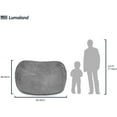 thumbnail image 3 of Lumaland 5ft Big Bean Bag Chair with Microsuede Washable Cover, Dark Gray, 3 of 6