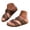 Brown, variant on Women's Cork Footbed Sandals with Arch Support Comfortable Slip on Slides Braided Strappy Walking Casual Summer Flip Flops Shoes Red,6.5