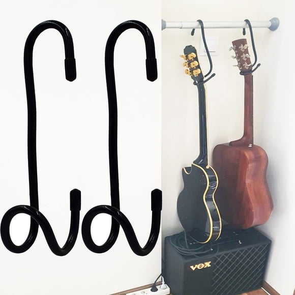 Percha portátil para guitarra y armario para guitarra, soporte para guitarra, soporte para guitarra con acolchado de goma antideslizante para el hogar o el estudio, no requiere herramientas de instala