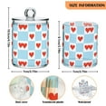 thumbnail image 5 of Yayeee 2 Pack Qtip Holder Bathroom Cotton Swab Canister with Lid Clear Dispenser Set, Light Blue Checkered Heart, 5 of 6
