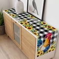 thumbnail image 4 of Farmhouse Rooster Table Runner - 70 Inch Long, Kitchen Dining Table Runner Dresser Scarves, Black Plaid Botanical Sunflower Floral Farmhouse Decor for Coffee Tables Wedding Party Banquet, 4 of 8