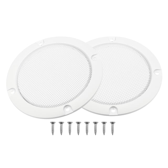 2 uds., cubierta de altavoz de Metal para coche de 3 ", protector de bocina para parrilla de Subwoofer de malla con 8 tornillos, color blanco