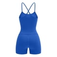thumbnail image 6 of LangJing Womens Workout Sets 2 Piece Seamless Sports Cami Tops High Waist Biker Yoga Shorts Sets Gym Workout Activewear Matching Set Blue,XXL, 6 of 7
