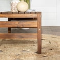 thumbnail image 3 of Walker Edison Modern Plank Acacia Wood Patio Coffee Table, Dark Brown, 3 of 14