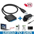 thumbnail image 2 of USB to SATA Adapter Cable 2.5/3.5 Inch Hard Drive Converter Cord USB 3.0 to SATA HDD Cable, US Plug, 2 of 9