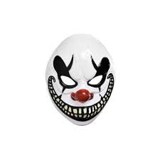 Amscan Party Adults Halloween Freak Show Clown Mask, White, 9.5