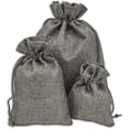 thumbnail image 4 of 3x4 Natural Burlap Gift Bags w. Drawstring (Cool Grey, X-Small)  Party Favors, Presents or DIY Craft by, 4 of 6