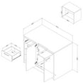thumbnail image 6 of South Shore Myro, Contemporary Kitchen Island, Faux White Marble and White, 6 of 6