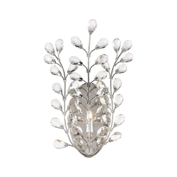 Elk Lighting Crystique Traditional 1-Light Wall Sconce, Polished Chrome with Clear Glass Shades