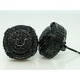 thumbnail image 2 of MENS XL DESIGNER BLACK 3D PAVE DIAMOND EARRINGS 12MM, 2 of 4