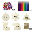 thumbnail image 2 of Adornos colgantes navideños de madera Anditoy, 50 unidades con accesorios, 2 of 7