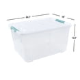 thumbnail image 2 of Ortodayes 4 Pack Large Latch Box with Wheels, 85 Quart Clear Plastic Storage Box, 2 of 4