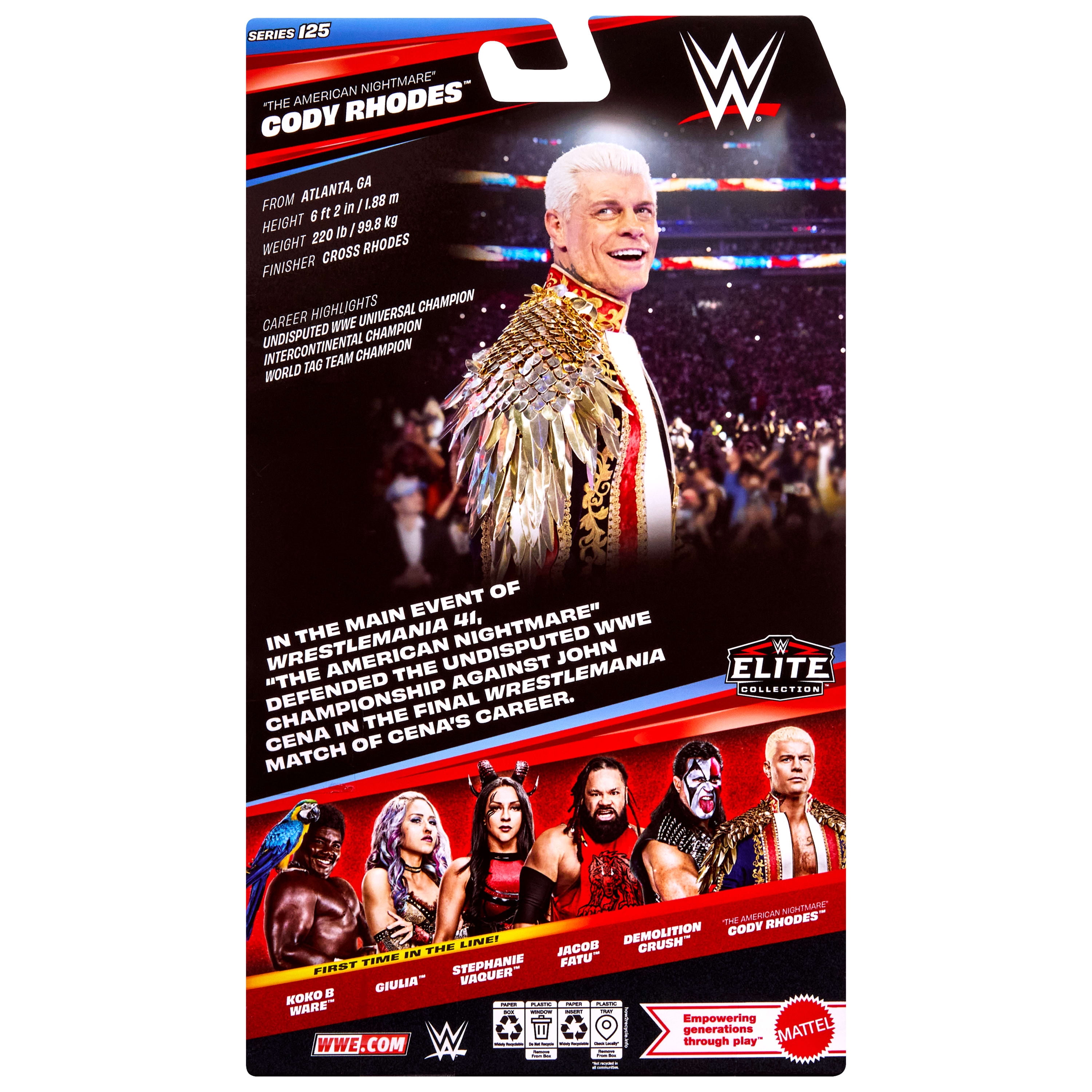 WWE Figurine articulée Élite Cody Rhodes 15 cm avec accessoires