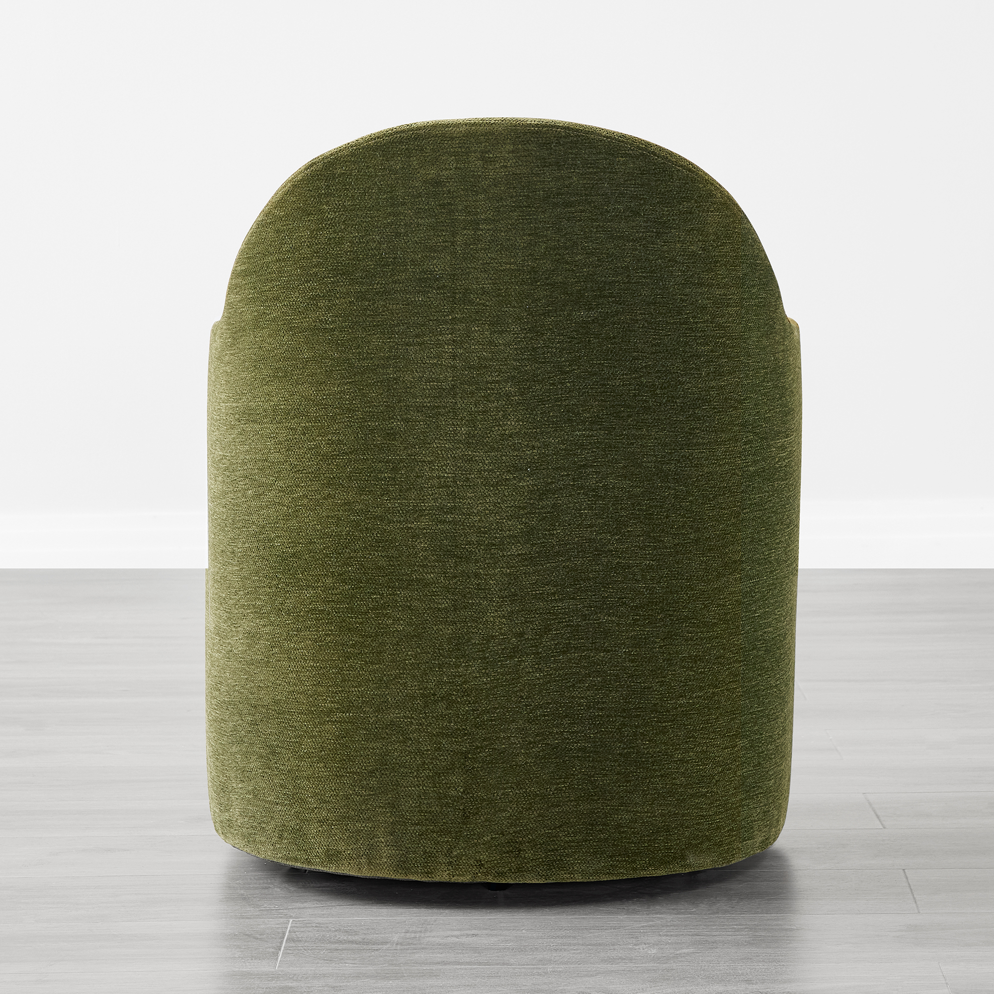 Spruce & Spring Swivel Upholstered Dining Chair with Hidden Wheels and Armrest Single, Green