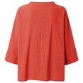 thumbnail image 3 of Blouse Décontractée à Manches Trois-Quarts Col en V Imprimée Quatre Saisons, 3 of 7