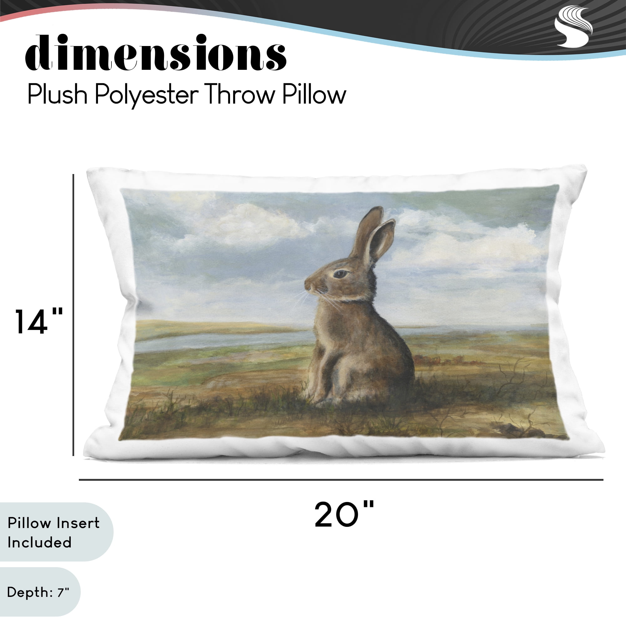 Stupell Industries Classic Rabbit in Countryside Decorative Printed Throw Pillow, design by Michael Willett