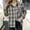 #07 Coffee, variant on Women's Flannel Shirts Casual Button Down Plaid Shirt Jacket Fall Winter Loose Long Sleeve Fleece Shacket Fashion Leisure Outfits with Pockets