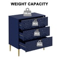 thumbnail image 5 of Boyel Living 3 Drawer Dresser, Dresser Chest of Drawers Nightstand Storage Dresser for Living Room Bedroom Hallway, Blue, 5 of 8