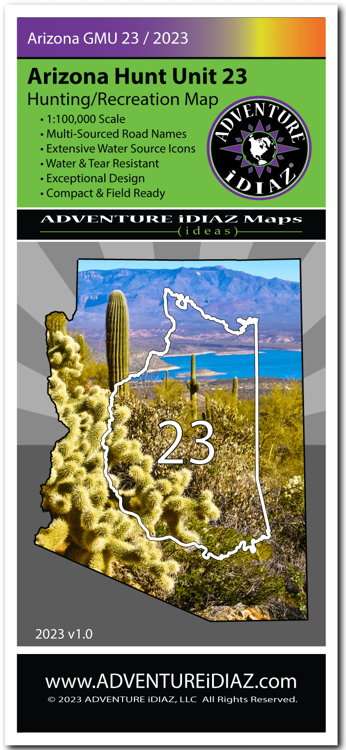 ADVENTURE iDIAZ - Arizona Hunt Unit 23 Map - Hiking, Hunting ...