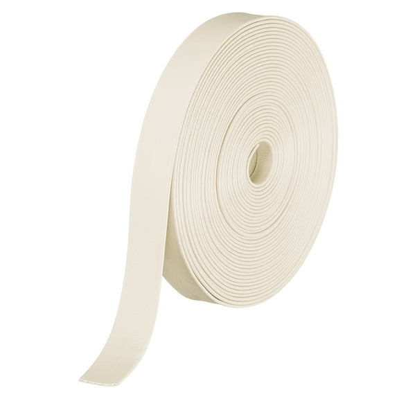 5 Yard 12mm PU Faux Leather Strips, Fold Over Leather Strap Roll Double Sided Faux Supplies for DIY Craft Projects, White