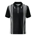 thumbnail image 4 of Floenr Mens T Shirts,Mens Colorblock Stitching Lapel Button Up Short Sleeve Shirts, 4 of 5