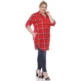 thumbnail image 3 of White Mark Women's Plus Size Windowpane Plaid Tunic Top, 3 of 5