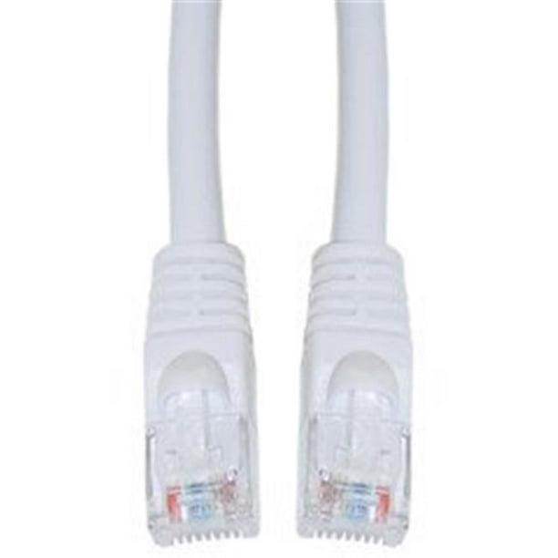 Cat6 Blanc Ethernet Patch Cable Snagless Moulé Boot 10 Pieds