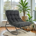 thumbnail image 3 of Indoor &Outdoor Oversized Rocking Chair, Comfy Reading Chairs Set with Padded Cushion for Movie Watching, Leisure,Relaxing, 2PCS, 3 of 6