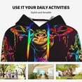 thumbnail image 4 of Lsque Neon Psychedelic Giraffe Pattern Casual Women's Hoodie,Hooded Sweatshirt with Kangaroo Pocket,Pullover Hoodie with Eye-catching Drawstrings-Large, 4 of 7