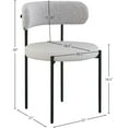 thumbnail image 3 of Meridian Furniture Beacon Taupe Vegan Leather and Boucle Dining Chair (Set of 2), 3 of 9