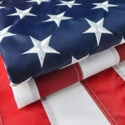 American Flag 3x5 Outdoor, Heavy Duty 3x5 American Flag Made in USA, Nylon US Flag with Sewn Stripes/Brass Grommets/Embroidered Stars/UV Protection