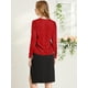 thumbnail image 5 of INSPIRE CHIC Blusa Cuello Sedoso Corbata Cuello En V Manga Larga Camisa Elegante Oficina Para Mujeres Rojo XS, 5 of 6
