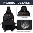 thumbnail image 3 of Multifunctional waterproof chest bag PU leather men's bag large-capacity one-shoulder chest bag - black, 3 of 5