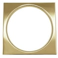 thumbnail image 3 of Westbrass Square Brass Shower Drain with Round Strainer and Crown Ring, Polished Brass, 3 of 9