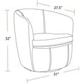 thumbnail image 4 of Maklaine Vintage Whiskey All Italian Leather Swivel Club Chair, 4 of 8